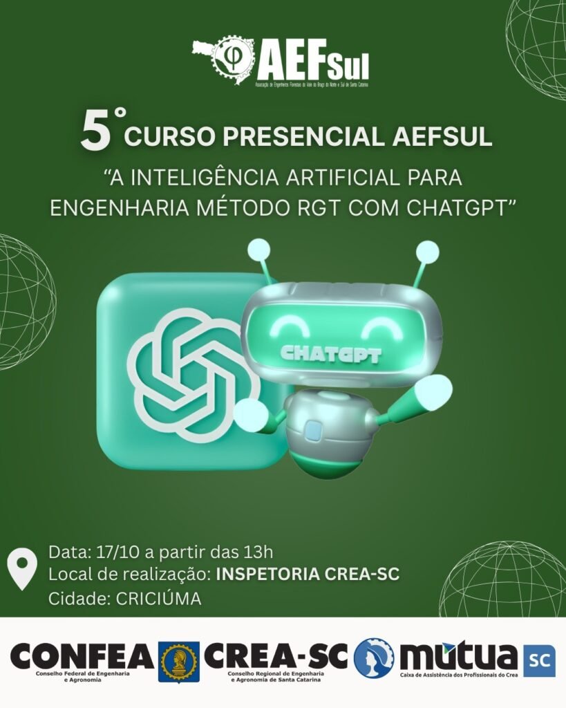 CURSO: “INTELIGÊNCIA ARTIFICIAL(IA) para ENGENHARIA” (CHATGPT) 2025