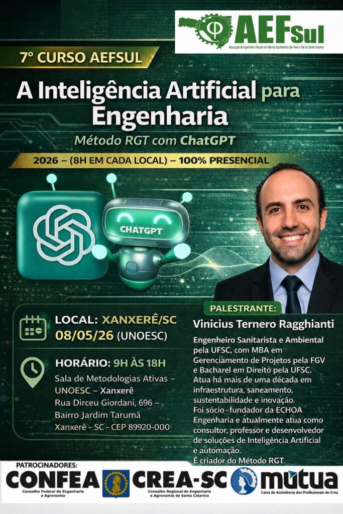7º CURSO AEFSUL “Inteligência Artificial para Engenharia – Método RGT com ChatGPT”